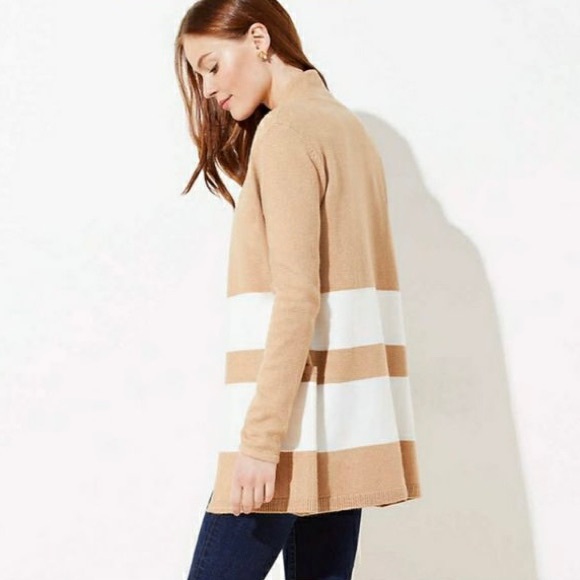 Loft Colorblock Shawl Collar Cardigan with Front Pockets Size XS - Picture 2 of 8